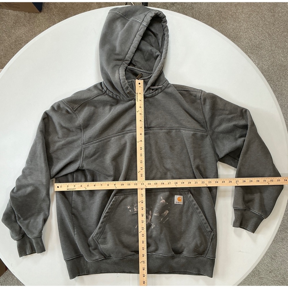 Carhartt Rain Defender Hoodie Mens XL Gray Distressed Workwear Gorpcore